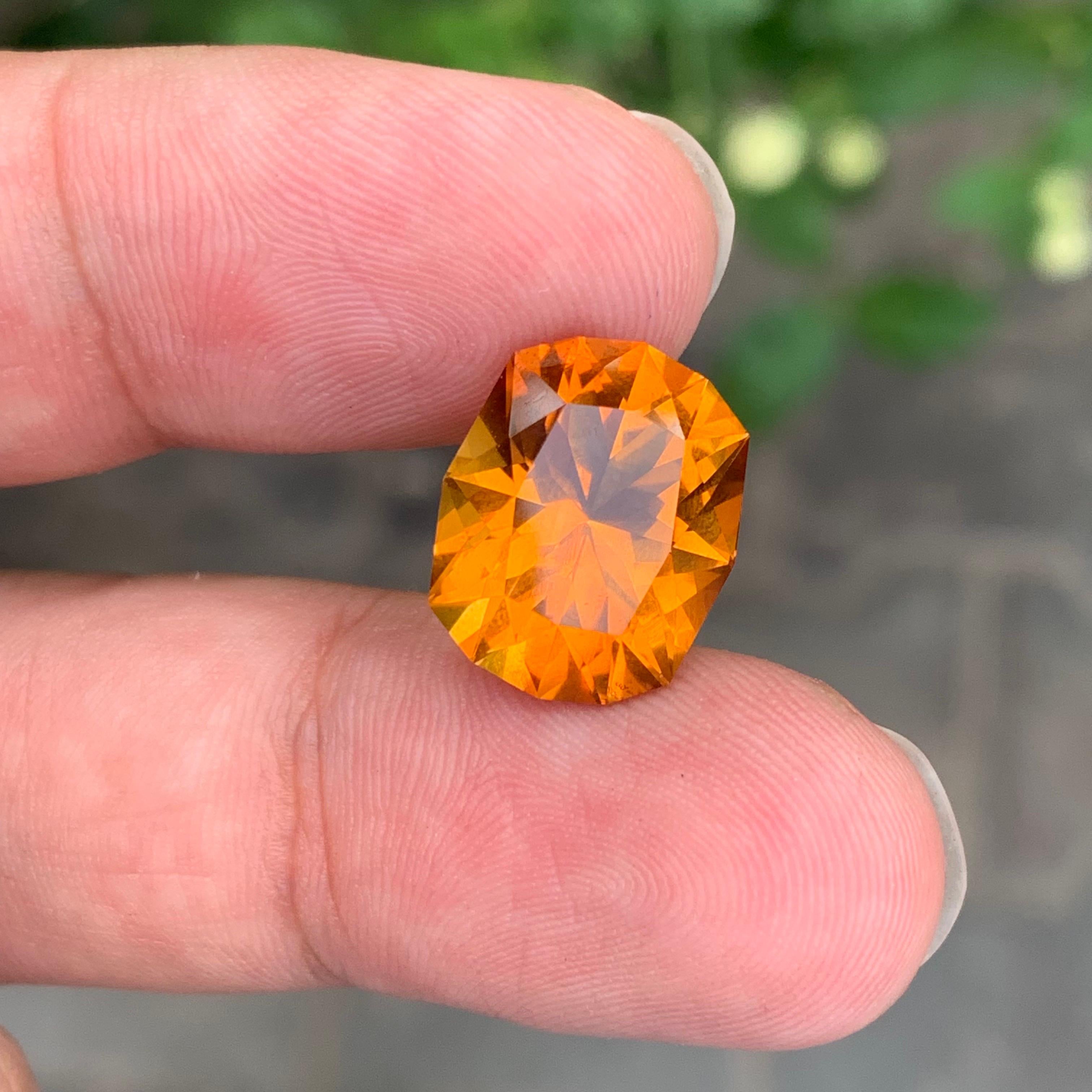 8.55 Carat Natural Loose Madeira Citrine Fancy Cut Gemstone (pierre précieuse de Madère taillée) Unisexe en vente
