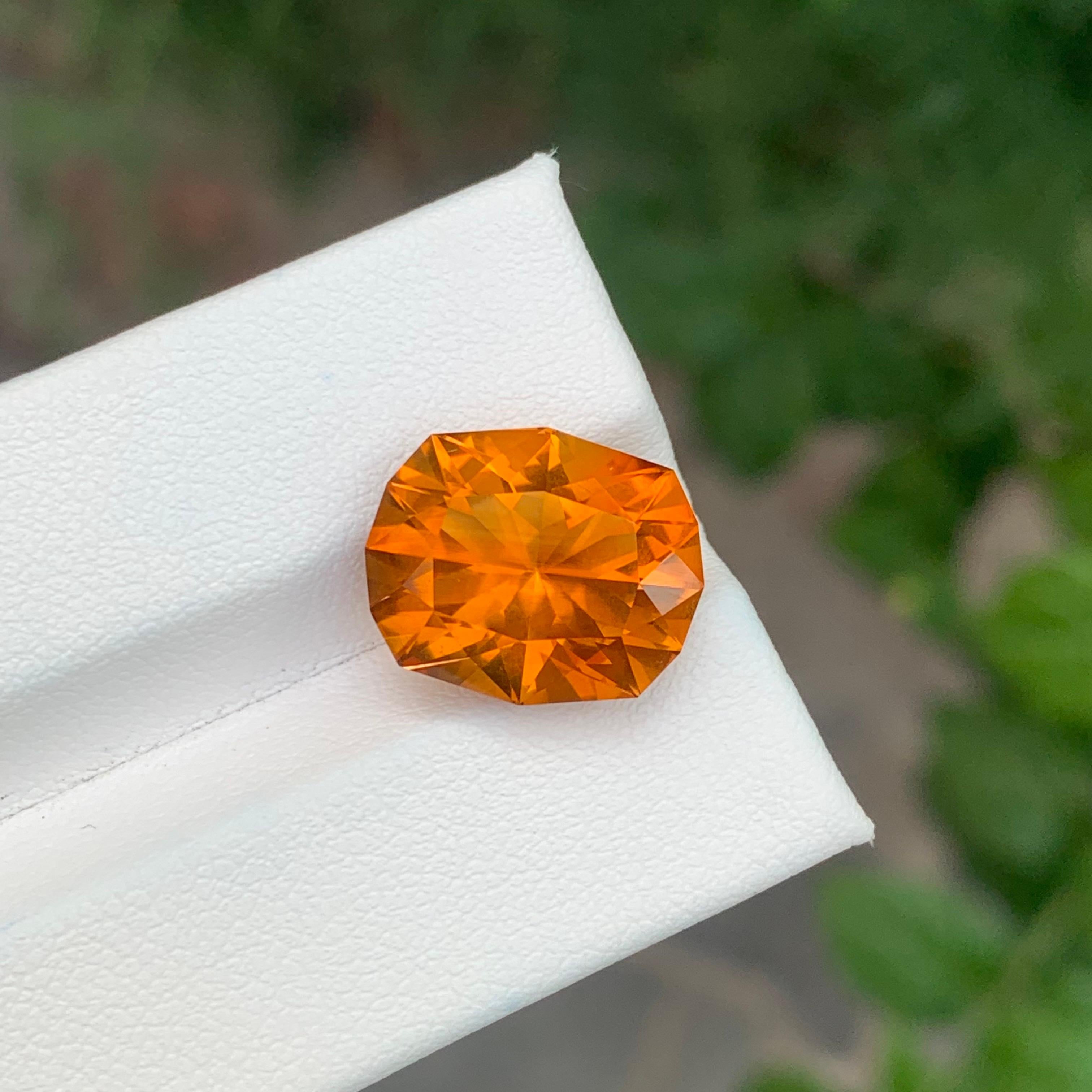 8.55 Carat Natural Loose Madeira Citrine Fancy Cut Gemstone (pierre précieuse de Madère taillée) en vente 3