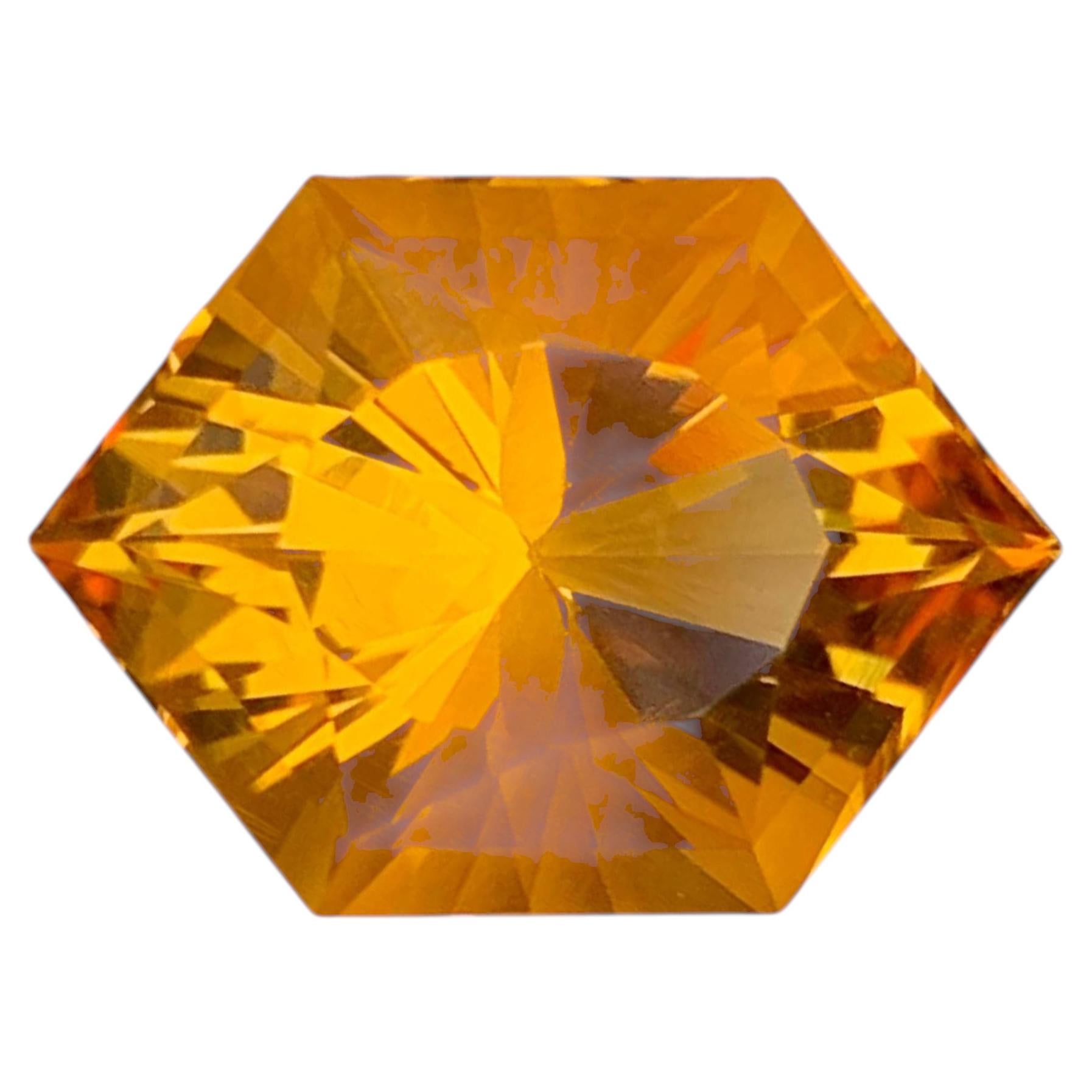 8.55 Carat Natural Loose Madeira Citrine Stone Fancy Cut Portuguese Gemstone