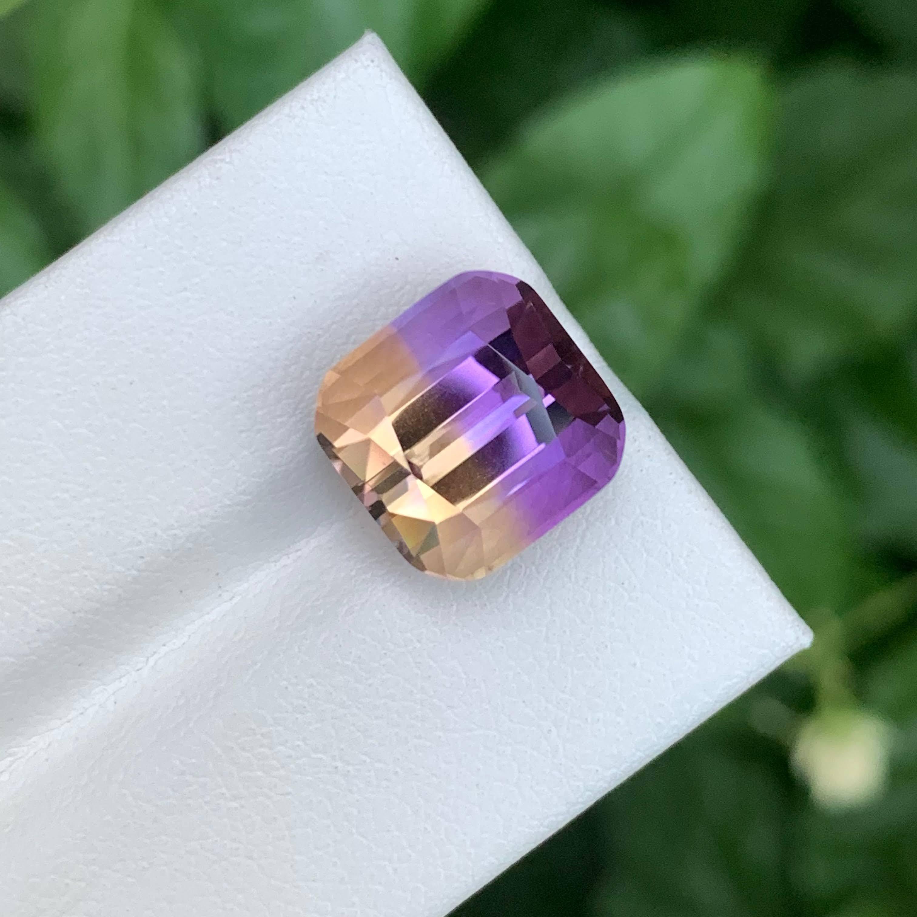 8.55 Carat Natural Loose Pretty Ametrine Stone Cushion Cut Brazilian Gemstone (pierre précieuse brésilienne) en vente 2