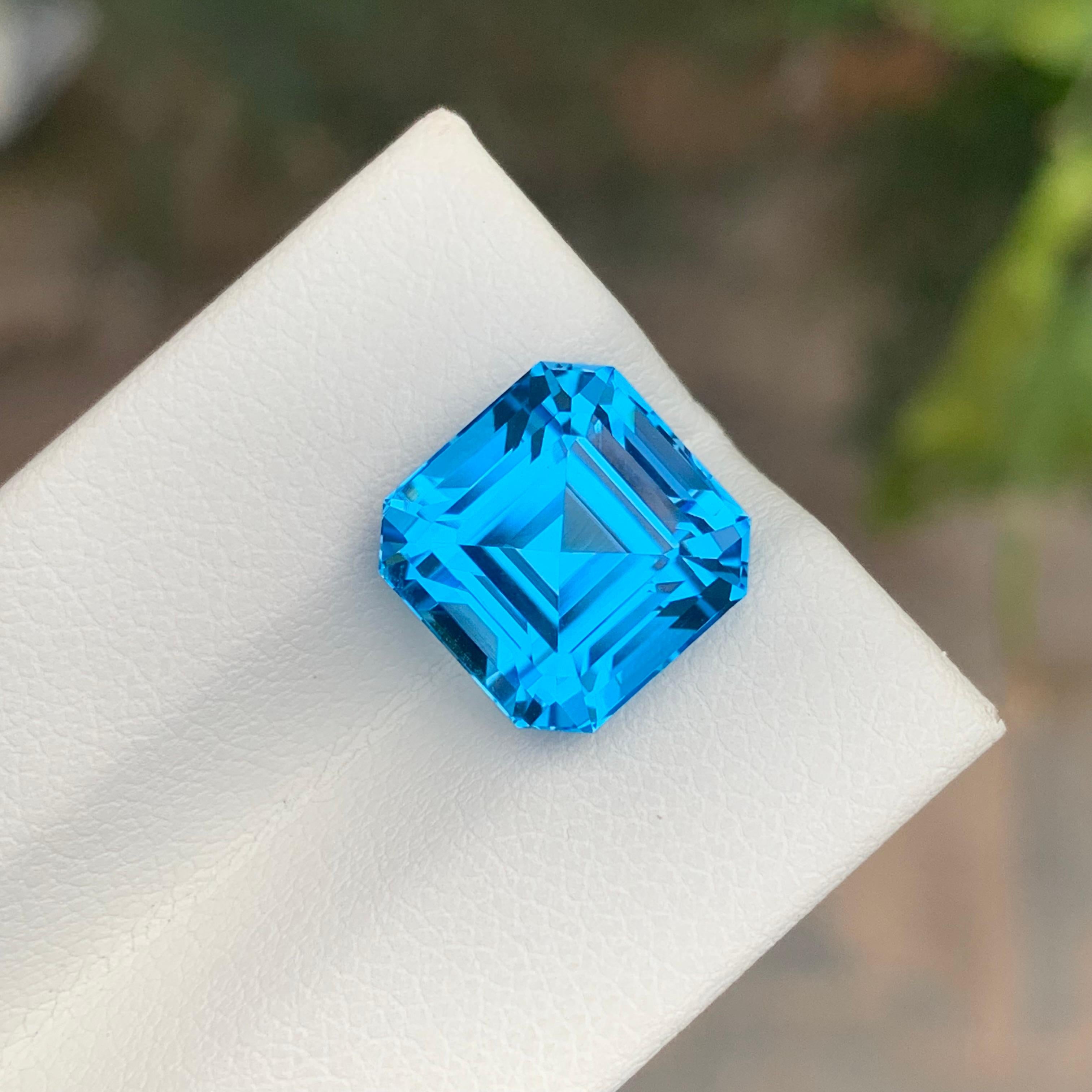 Loose Swiss Blue Topaz

Weight: 8.55 Carats
Dimensions: 10.5 x 10.5 x 8.5 Mm
Origin: Brazil
Shape: Square 
Color: Blue
Certificate: On Demand

Benefits Of Wearing Swiss Blue Topaz Stone:
It helps to improve communication and self-expression.
It