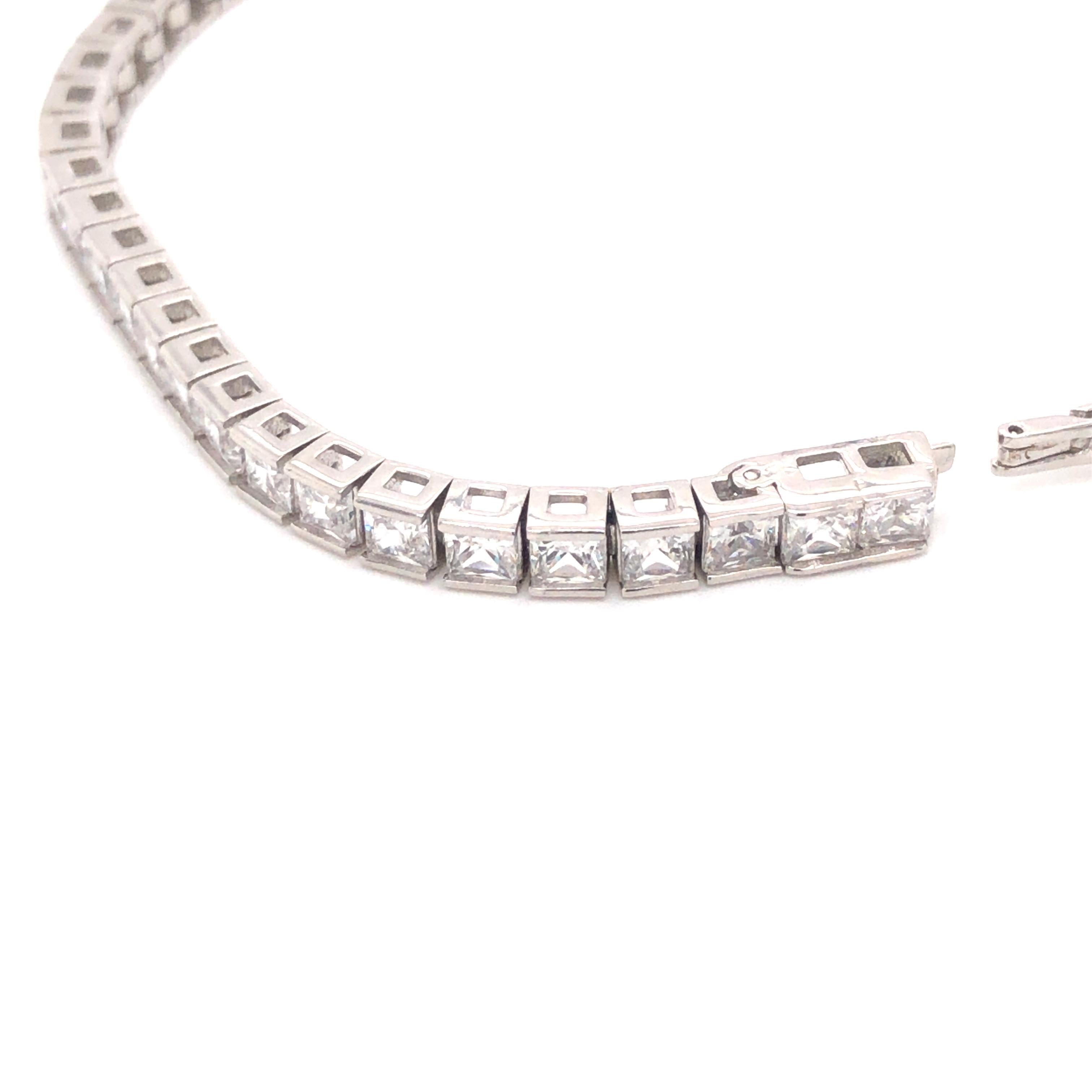 tennis bracelet cubic-zirconia sterling-silver