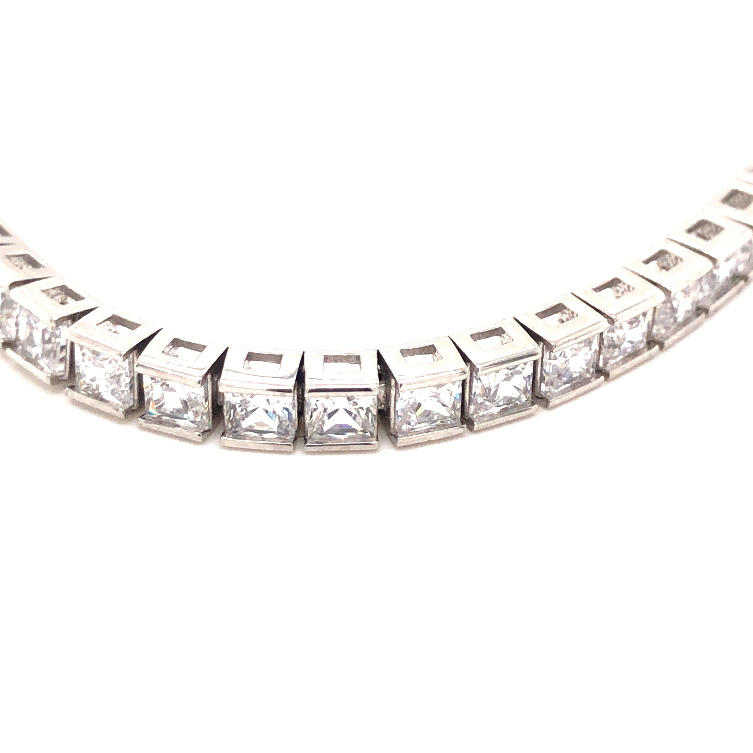 silver bracelet cubic zirconia