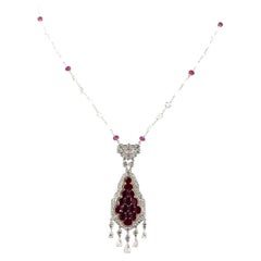 Halskette aus Platin mit einem Diamanten im Rosenschliff von 8,55 Karat