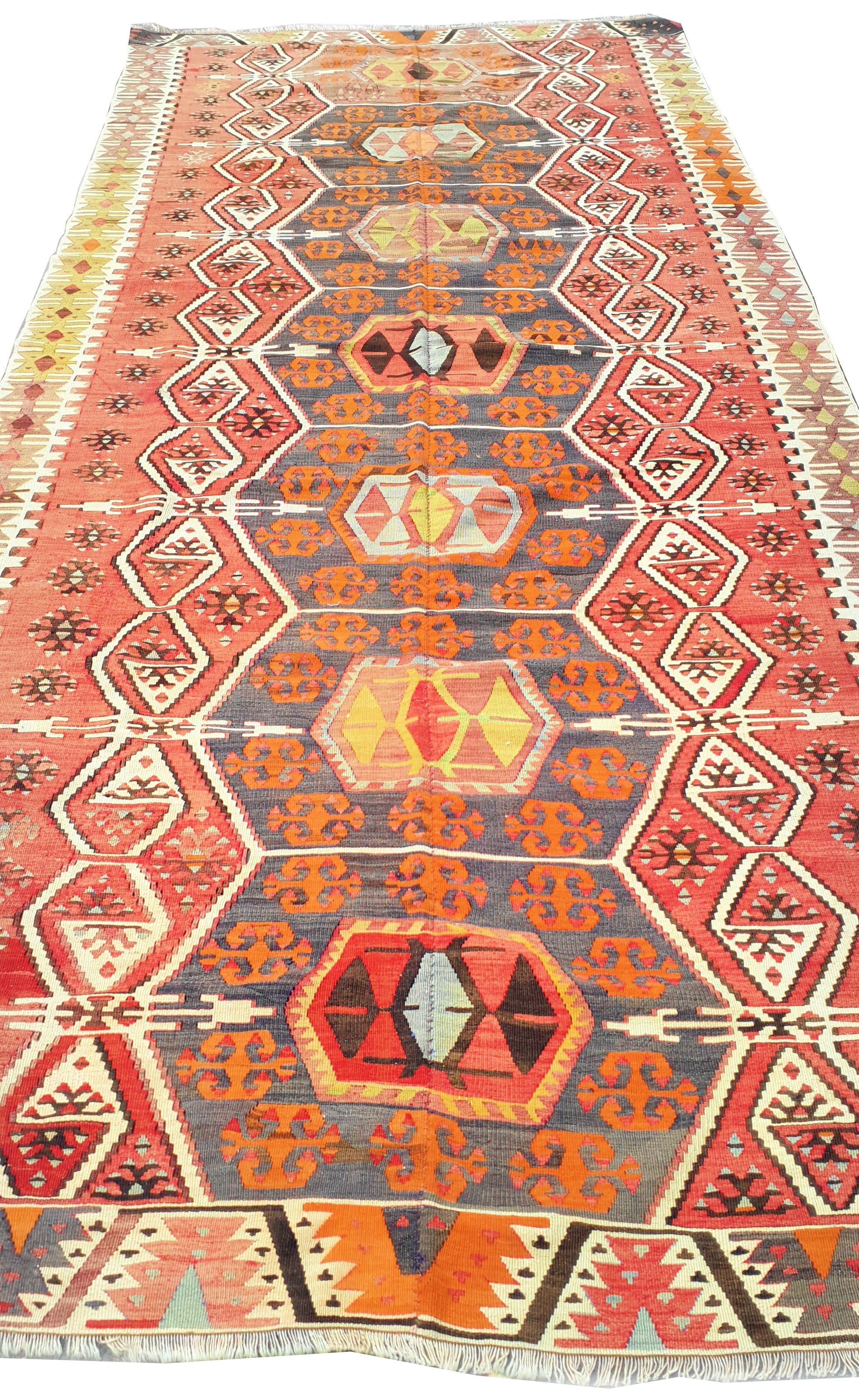 Hand-Woven 856 - 19th Century Turkish Kilim For Sale