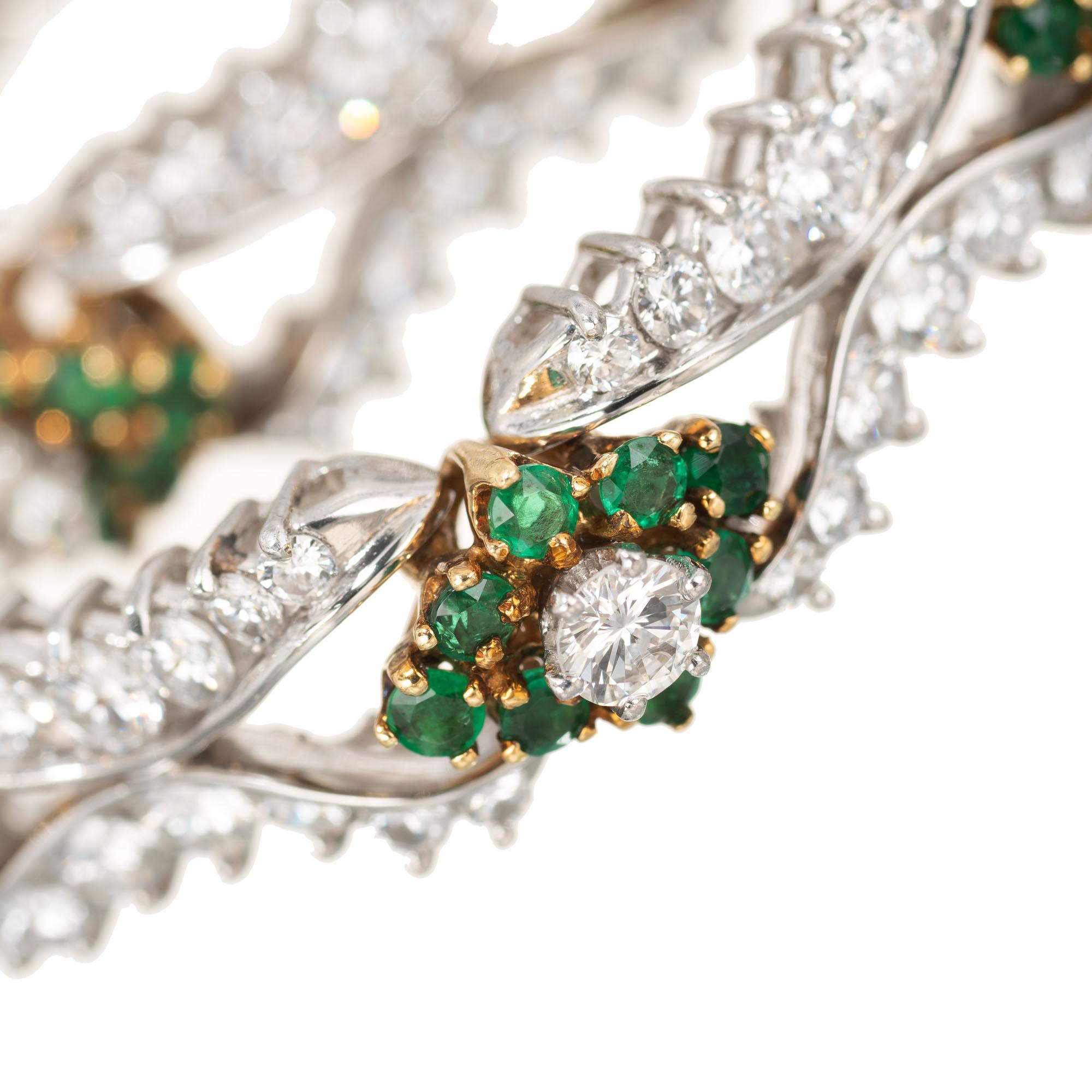 Round Cut 8.56 Carat Emerald Diamond Gold Bracelet For Sale