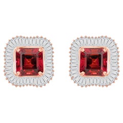 Pendientes de turmalina rosa de 8,56 quilates y diamantes SI/H de 2,24 quilates Oro rosa de 18 quilates