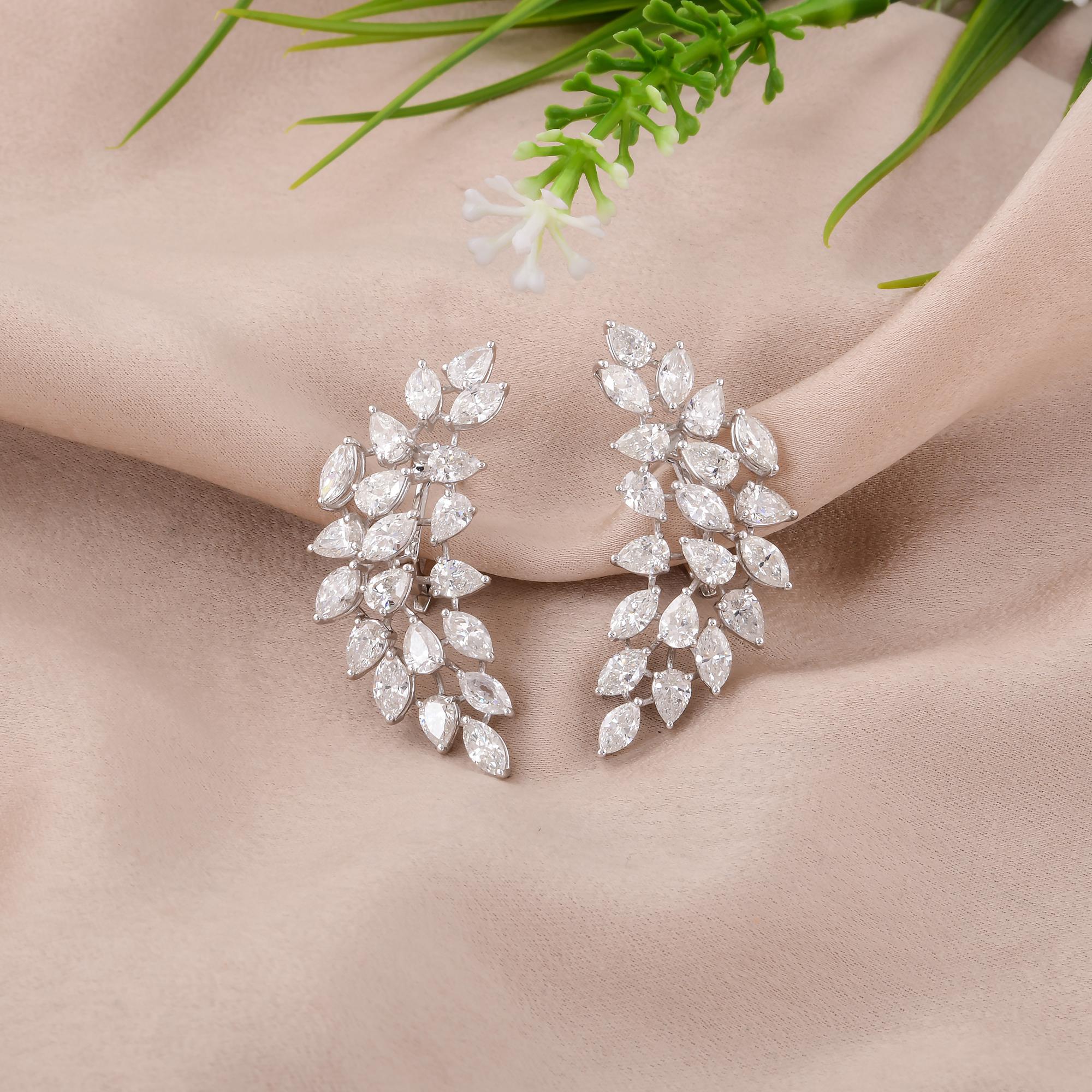 Modern 8.56 Carat SI/H Pear Brilliant Cut Diamond Earrings 18 Karat White Gold Jewelry For Sale