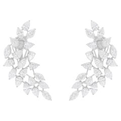 8.56 Carat SI/H Pear Brilliant Cut Diamond Earrings 18 Karat White Gold Jewelry