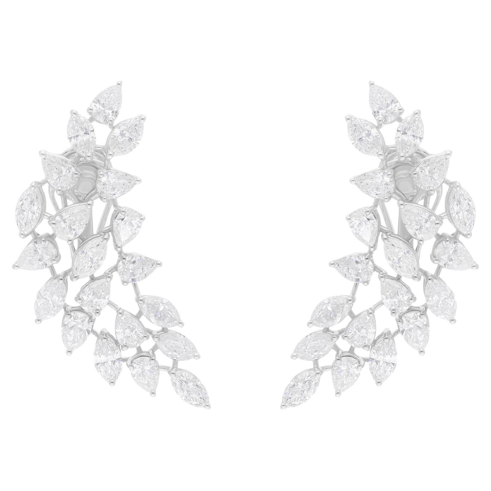 8.56 Carat SI/H Boucles d
oreilles diamant poire taille brillant Or blanc 18 Karat Bijoux