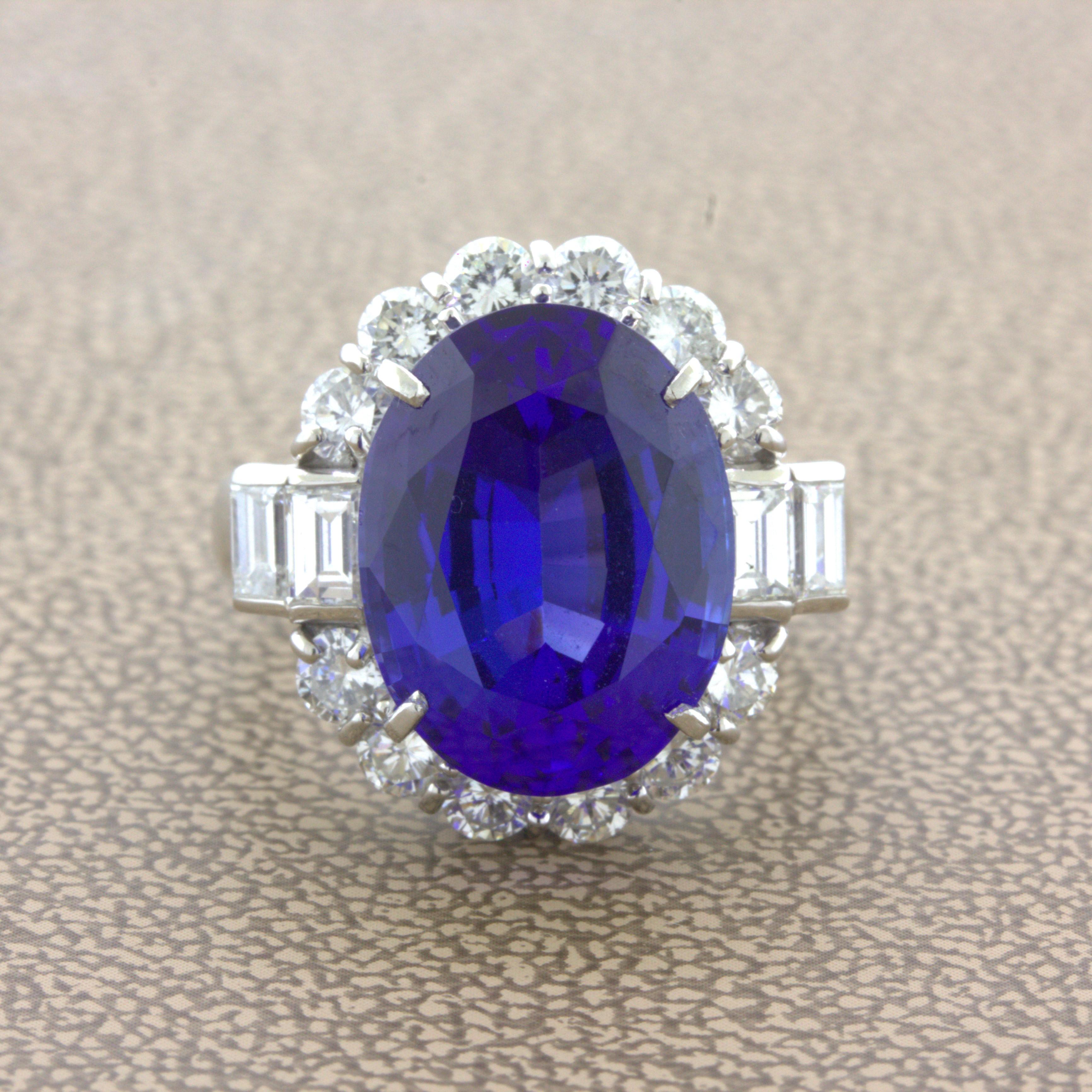 For Sale:  8.56 Carat Tanzanite Diamond Platinum Ring 2