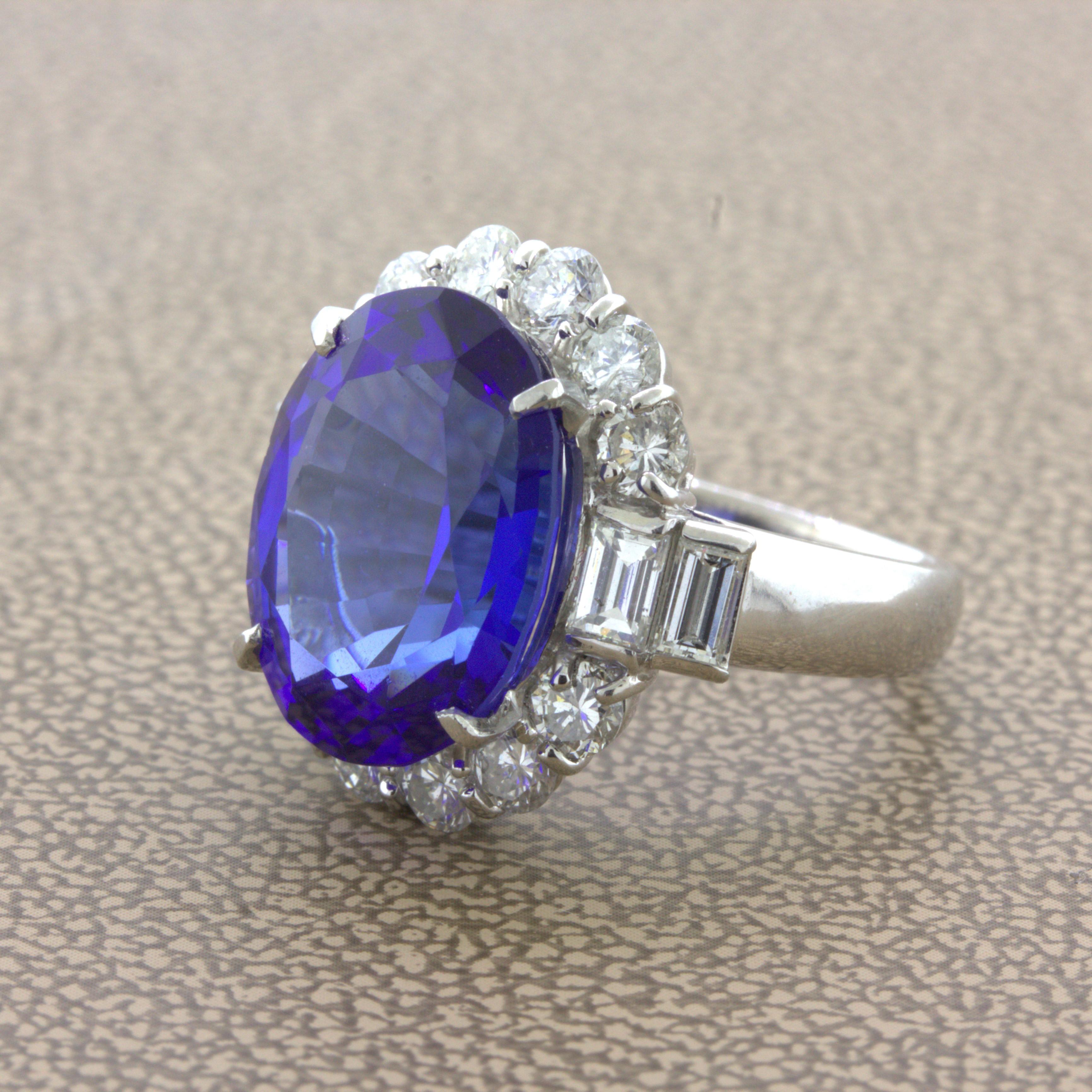 For Sale:  8.56 Carat Tanzanite Diamond Platinum Ring 4