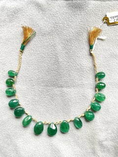 85.65 Carats Zambian Emerald Drops Plain Layout 15 Pieces For Fine Jewelry Gem
