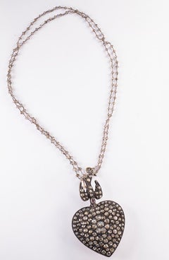 8.57 Carat Rose Cut Brown Diamond Heart Pendant