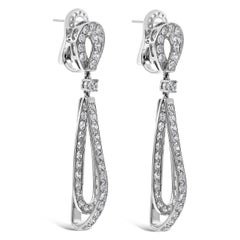 Roman Malakov Pendientes Colgantes de Oro Blanco con Diamantes de Corte Redondo de 8,57 Quilates Totales