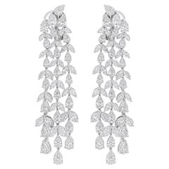 Pendientes candelabro de diamantes pera marquesa SI/H de 8,57 quilates y oro blanco de 18 quilates