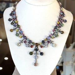 85.70CT Natural Untreated Gemstone and Diamond Antique Victorian Necklace