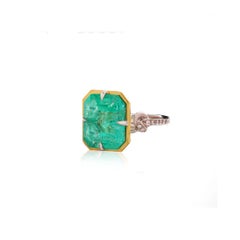 8.57ct Colombian Emerald Forget Me Knot ring in 22ct yellow gold and platinum