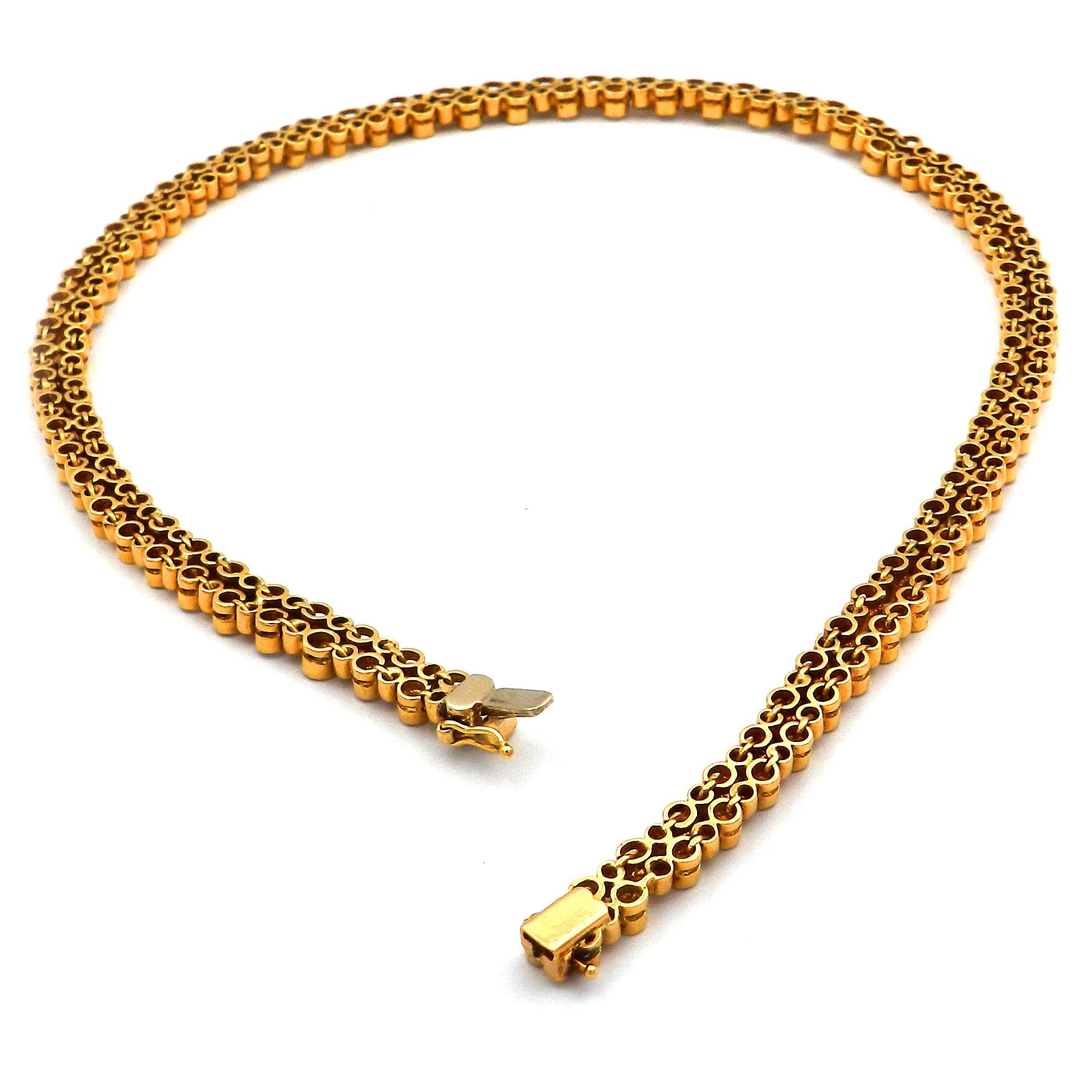 Collana girocollo in oro 18 carati e diamanti da 8,58 carati in vendita 1