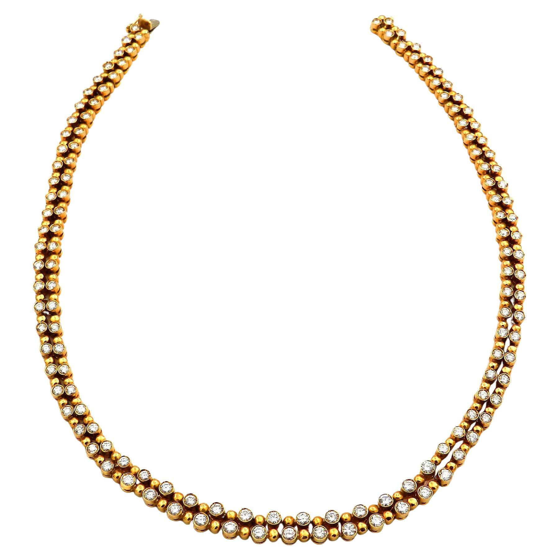 8.58 Carat Diamond and 18K Gold Choker Necklace
