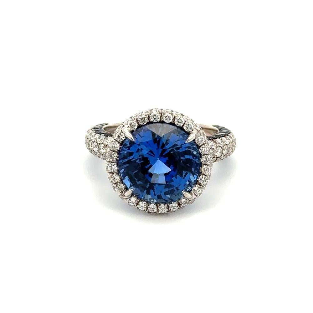 Mixed Cut 8.58 Carat Sapphire and RBC Diamond LUGANO Gold Statement Cocktail Ring For Sale