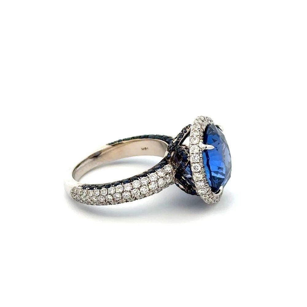 Women's 8.58 Carat Sapphire and RBC Diamond LUGANO Gold Statement Cocktail Ring For Sale