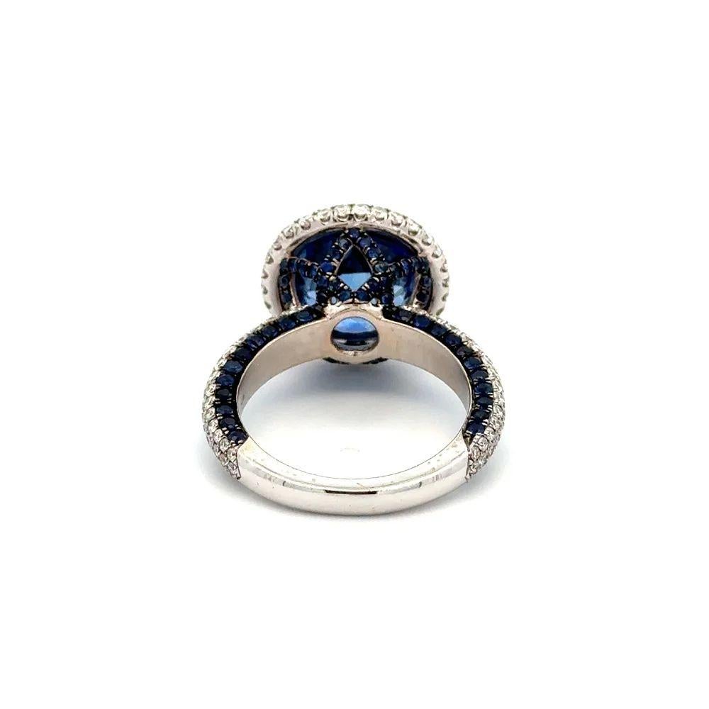 8.58 Carat Sapphire and RBC Diamond LUGANO Gold Statement Cocktail Ring For Sale 1