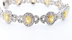 Pulsera de 8,58 quilates de diamantes blancos y amarillos naturales Oro de 18 quilates y platino 950