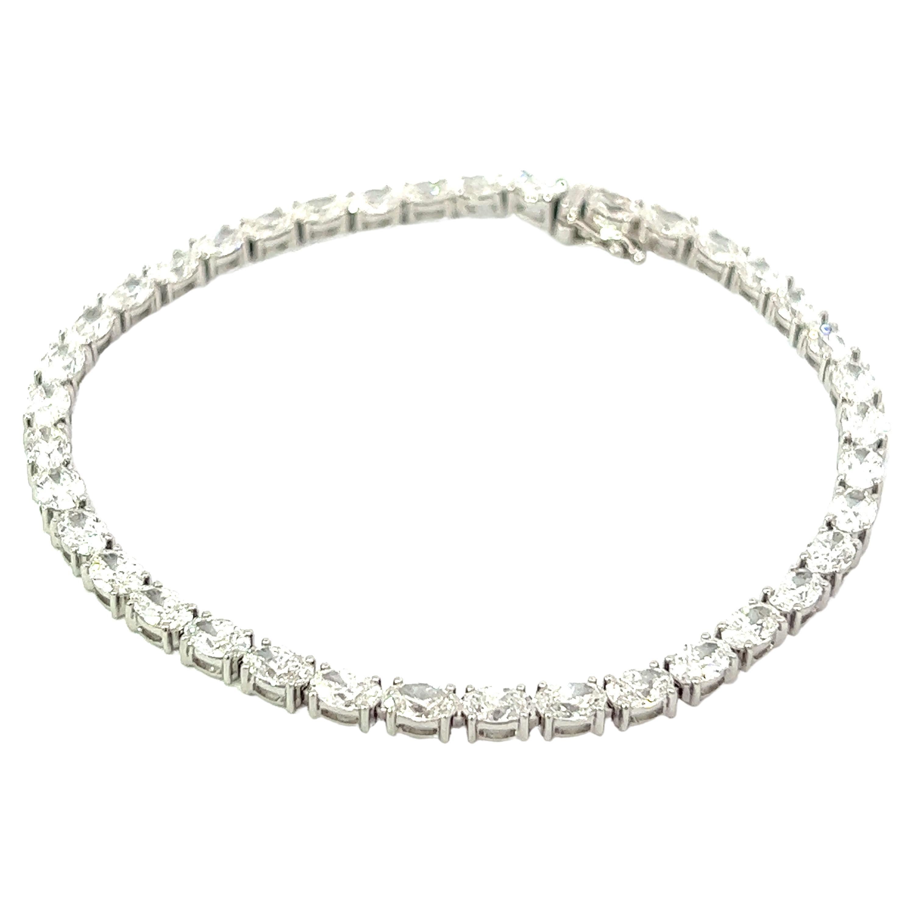 8.58CT Oval Diamonds Bracelet 18KW Gold Setting For Sale