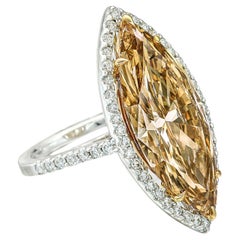 8.59 Carat Marquise Statement Fancy Yellow  Fancy-Color Splendour Diamond Ring