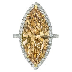 8.59 Carat Marquise Statement Fancy Yellow  Fancy-Color Splendour Diamond Ring