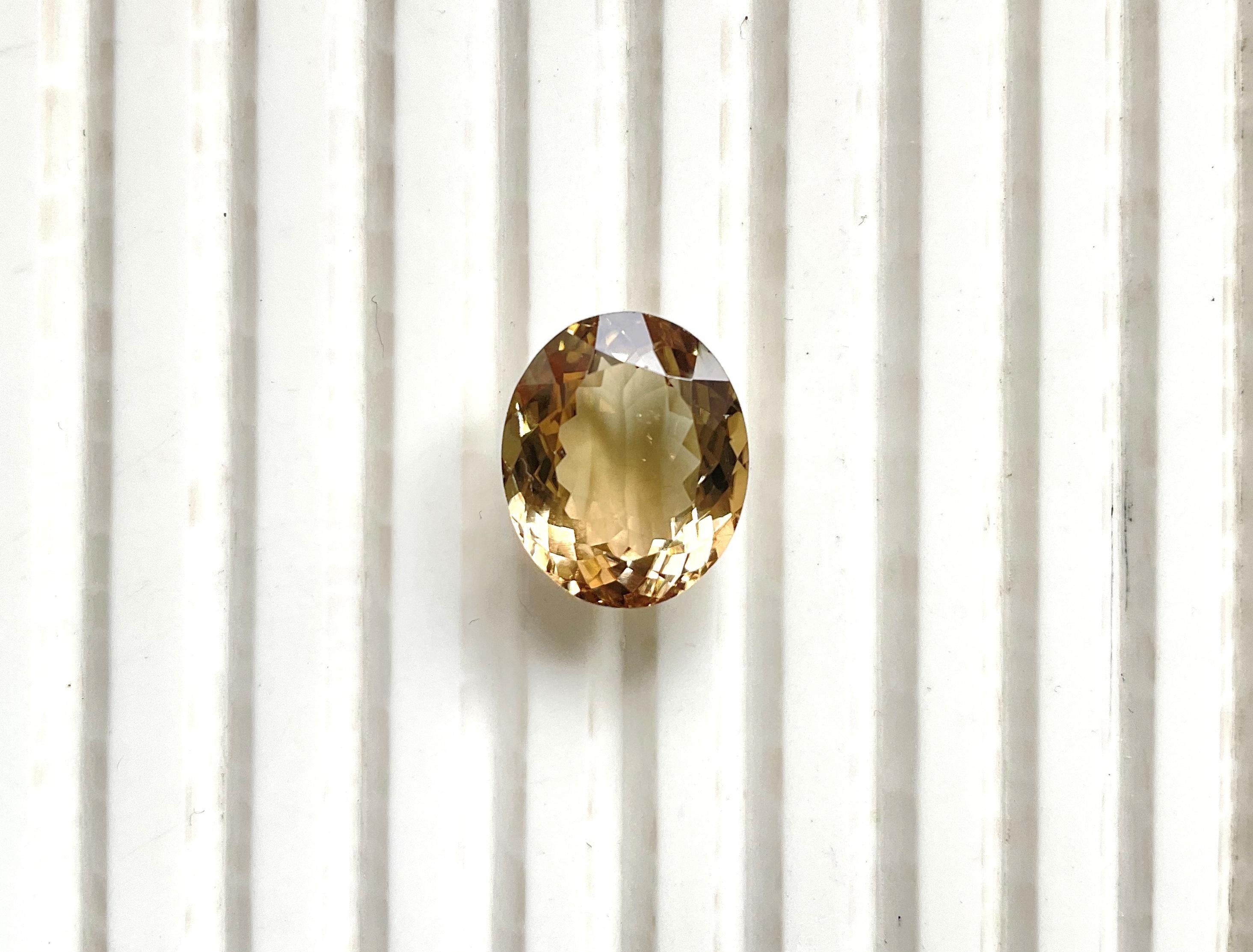 Oval Cut 8.59 Carats Yellow Tourmaline Oval Faceted cut stone Fine Jewelry Natural Gem For Sale