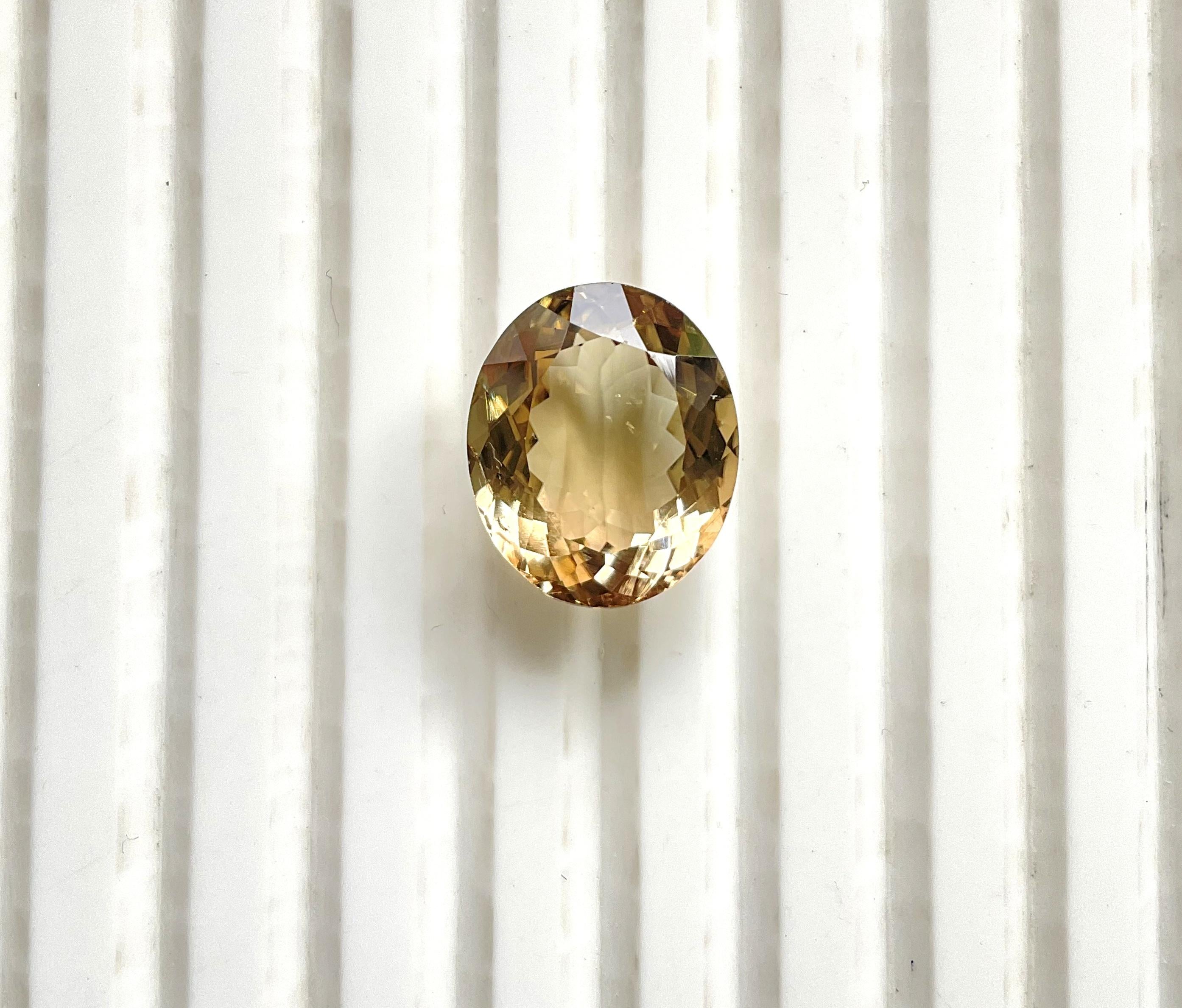 8.59 Carats Yellow Tourmaline Oval Faceted cut stone Fine Jewelry Natural Gem In New Condition For Sale In Jaipur, RJ