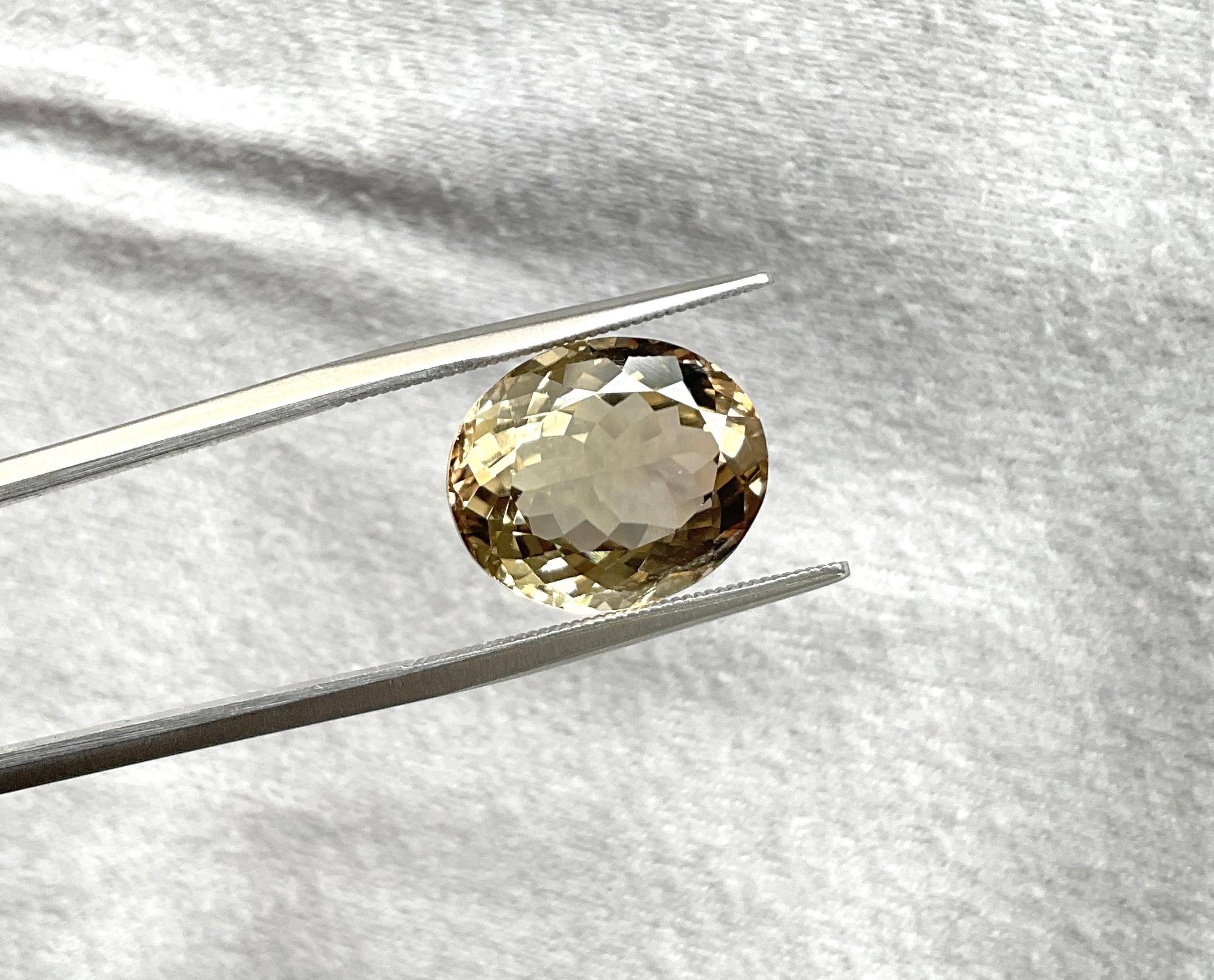 8.59 Carats Yellow Tourmaline Oval Faceted cut stone Fine Jewelry Natural Gem For Sale 2