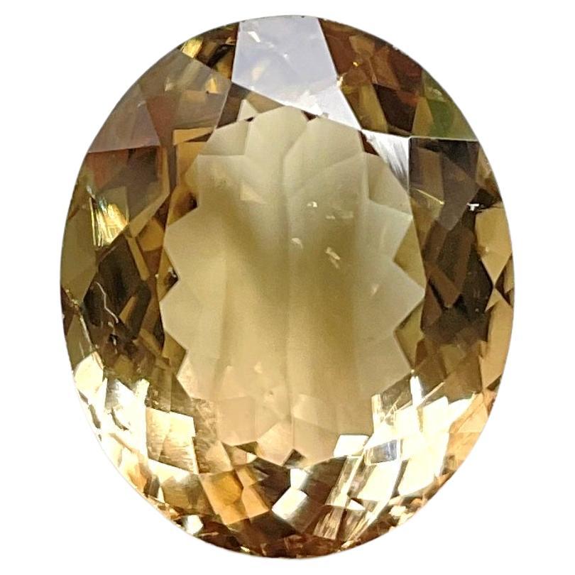8.59 Carats Yellow Tourmaline Oval Faceted cut stone Fine Jewelry Natural Gem For Sale