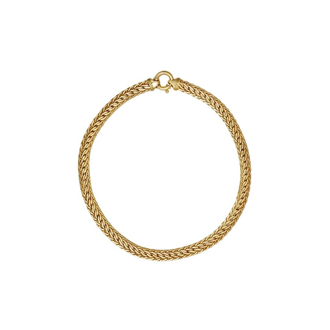 Contemporain 85.97 Grammes Collier de chaîne de blé en or jaune 18K en vente
