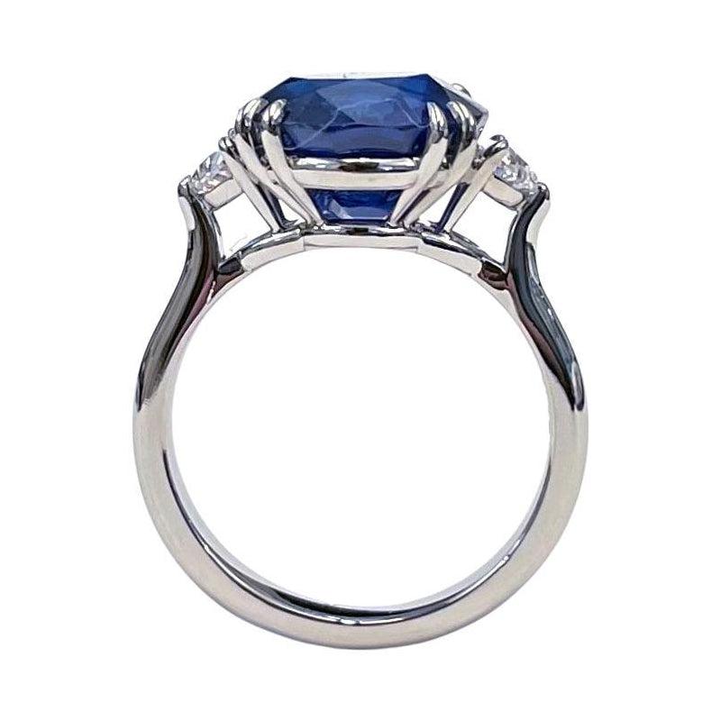 Oval Cut 8.59ct No-Heat Ceylon Sapphire Diamond Ring