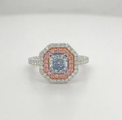 .85ct Light Blue Radiant VVS2 Ring GIA