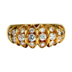 .85ct Natural Round Diamonds Watermelon Wedge Band 14kt Gold*