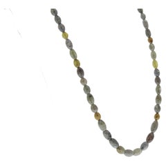 85CTW Black Faceted Briolette Diamond Bead Necklace