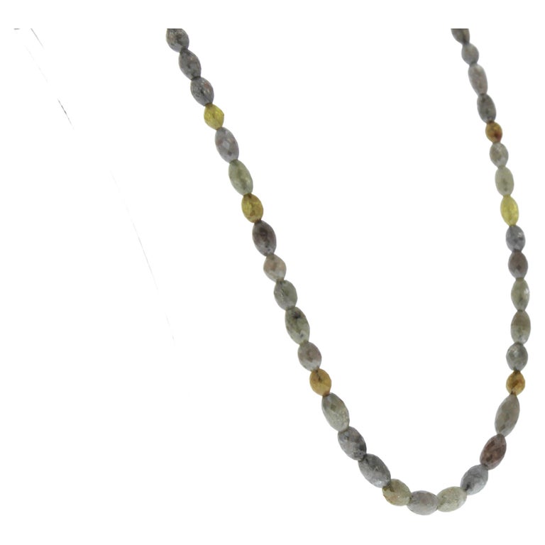 85CTW Black Faceted Briolette Diamond Bead Necklace For Sale at 1stDibs