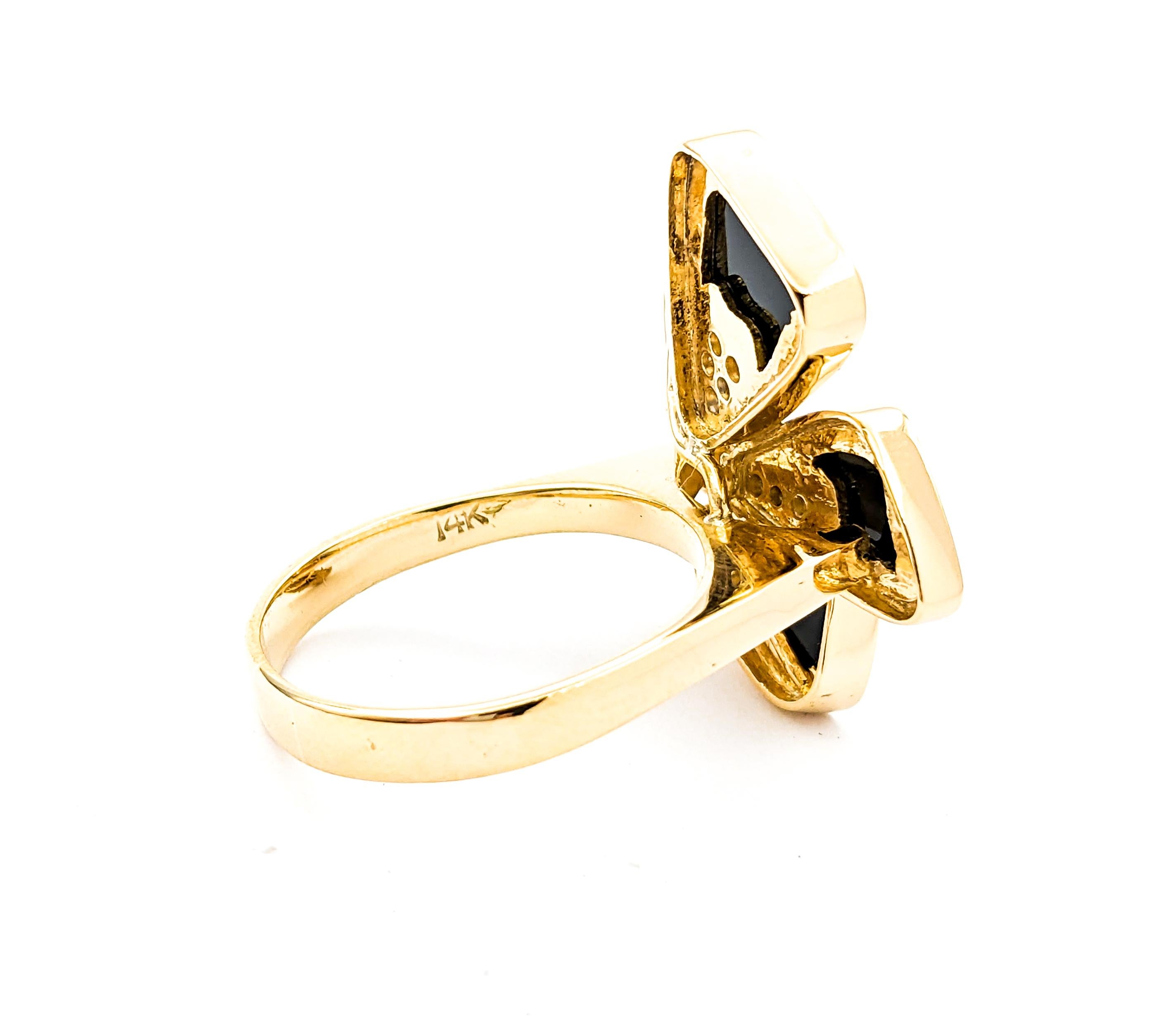 8.5ctw Onyx & Diamond Ring In Yellow Gold For Sale 2