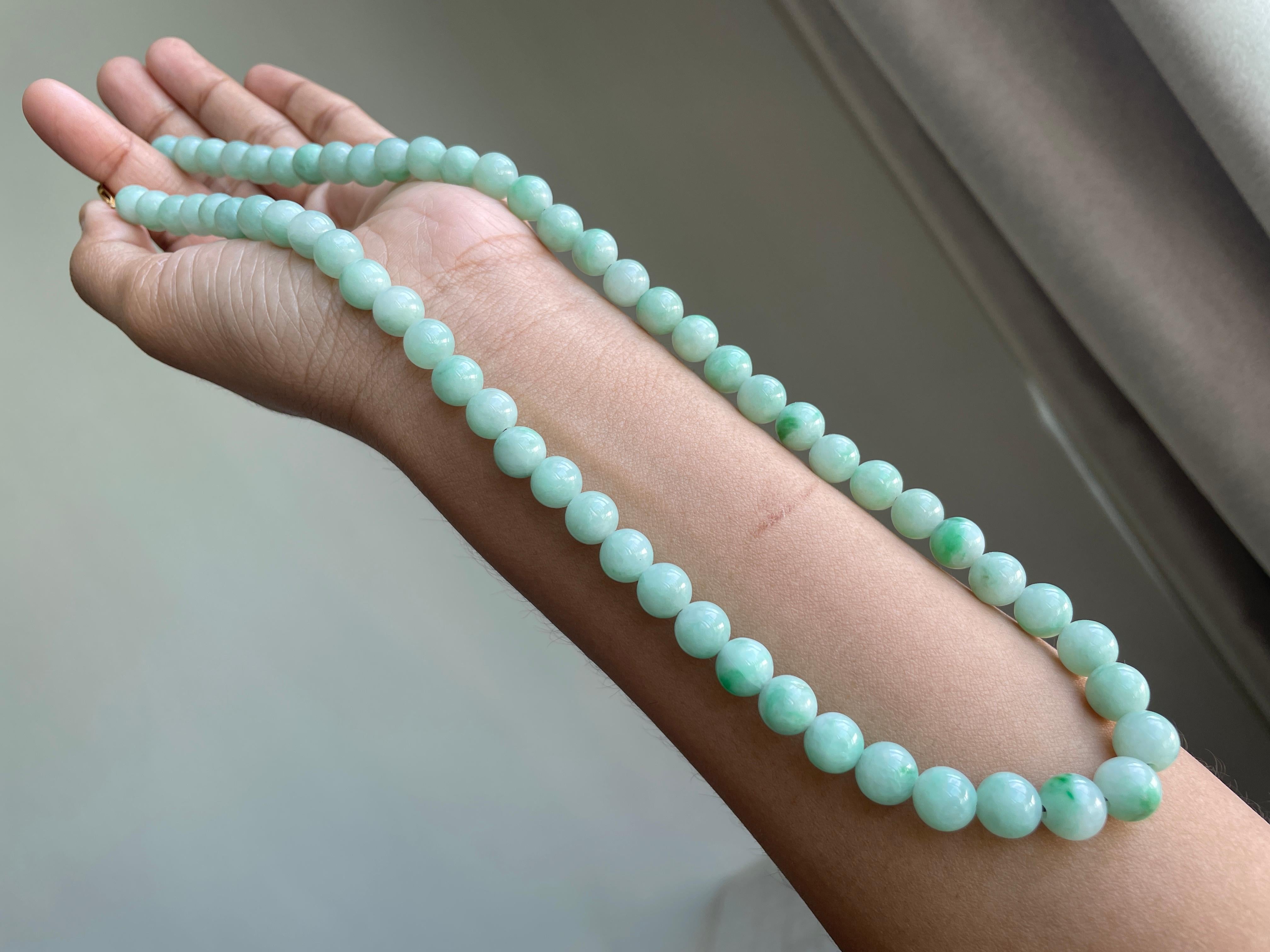 Bead 8.5mm bead sized natural Jadeite jade Mala necklace