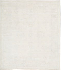 8.5x10 ft Minimalist Hand Knotted Wool Large Area Rug. Traditional Beige Carpet