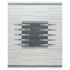 8'5 "x10'1" FlachgewebeKilim Handgewebter Orientteppich mit Avant-Garde-Streifendesign
