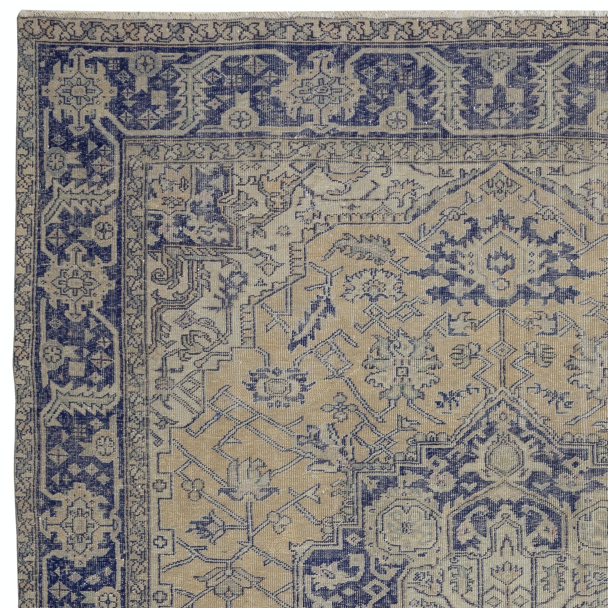 Annodato a mano 8,5x11,5 Ft Tappeto fatto a mano vintage unico nel suo genere per la casa, arredamento country e casalingo in vendita