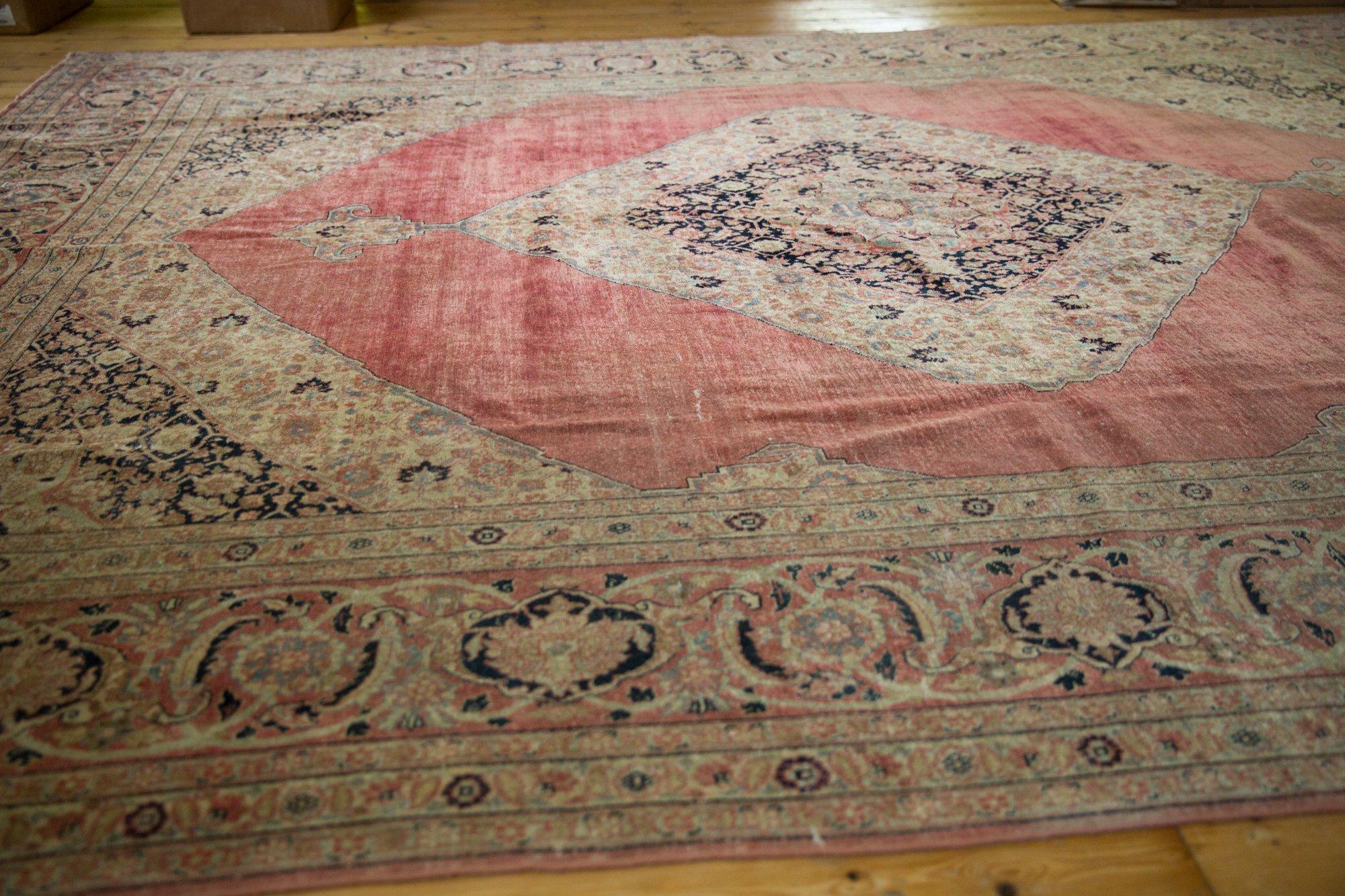 Hand-Knotted Vintage Distressed Jalili Tabriz Carpet For Sale