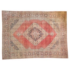 Antique Distressed Jalili Tabriz Carpet