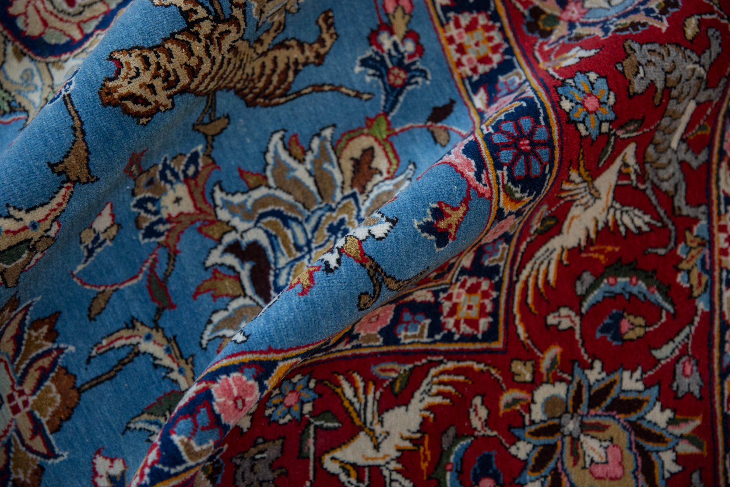 Mid-20th Century Vintage Qom Carpet For Sale