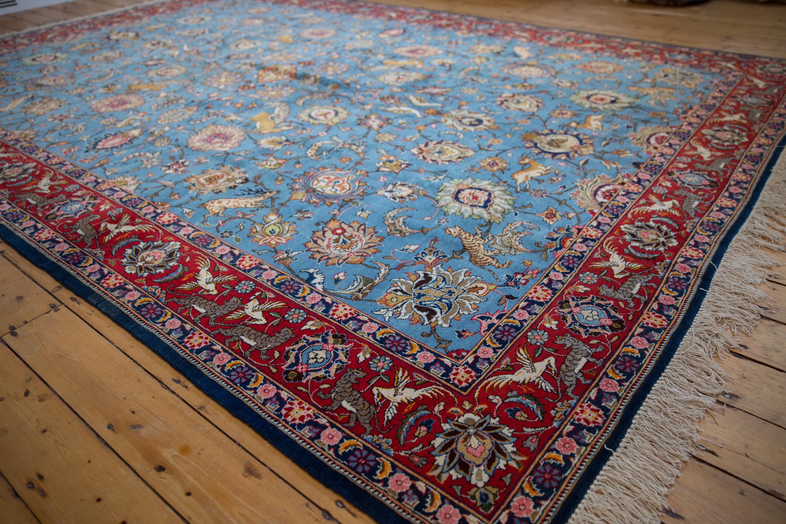 Wool Vintage Qom Carpet For Sale